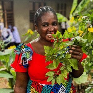 At Nzasa Secondary School in Dar es Salaam, Tanzania, Madam Lusajo Chanya has been teaching her students in the one-year-old microforest planted on the school grounds. At Nzasa Secondary School in Dar es Salaam, Tanzania, Madam Lusajo Chanya has been teaching her students in the one-year-old microforest planted on the school grounds. AKDN/Kerensa Keevill