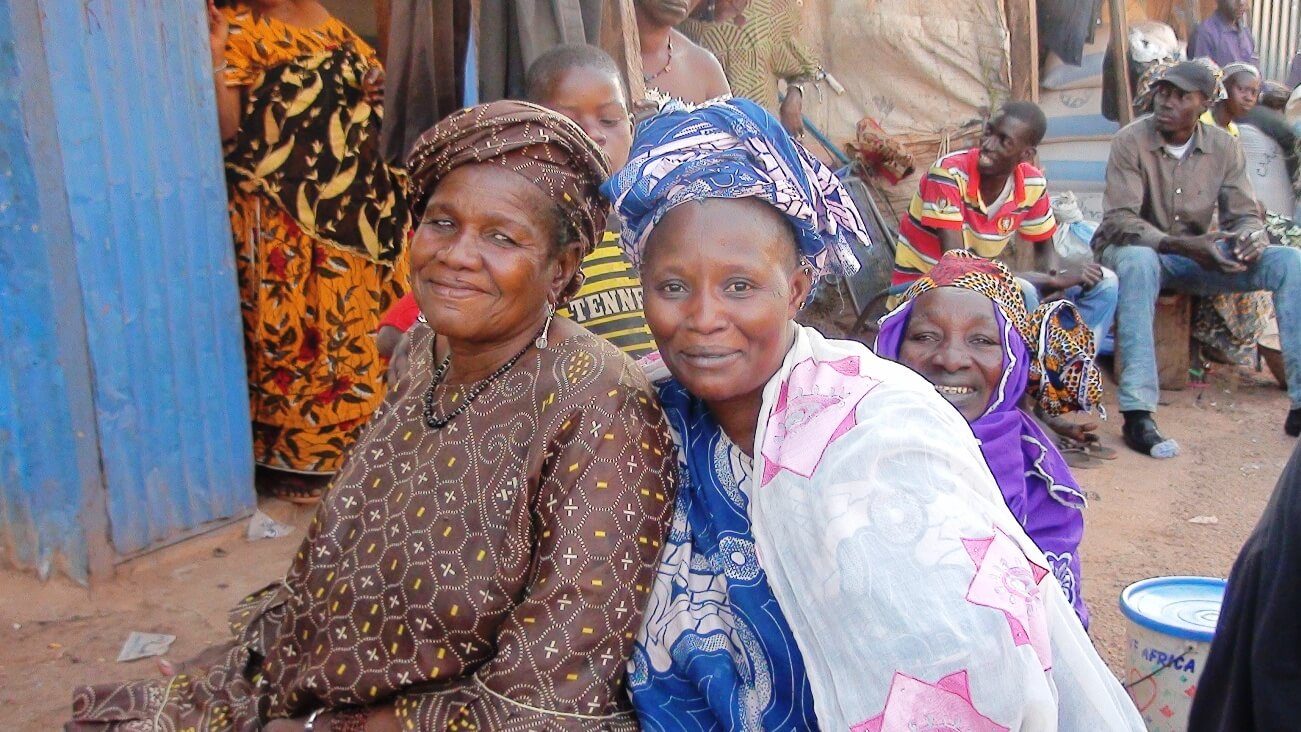 Two women at a market in Mali