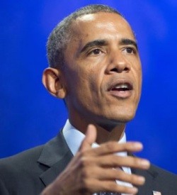 President Obama announces civil society partnership with the Aga Khan Development Network. Photo: VOA
