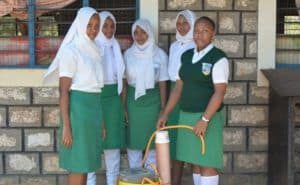 The Matuga girls with their biogas digester