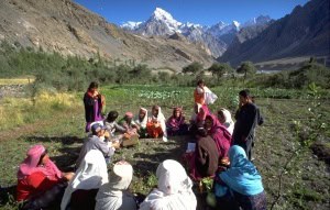 Women in Pakistan meet.