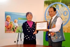 Kyrgyz farmer receives a diploma