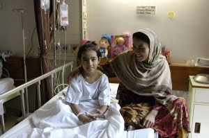 Little girl recovers in Pakistan's Aga Khan University Hospital