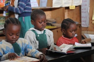 Preschool reading class in Mombasa, Kenya - Photo by Zahur Ramji
