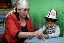 Sagyn, a kindergarten director, in the Kyrgyz Republic