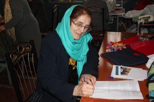 Tursunmo during her visit to her women’s organization called “Adolat”