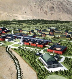 Overall masterplan for the University of Central Asia's Campus in Khorog, Tajikistan.