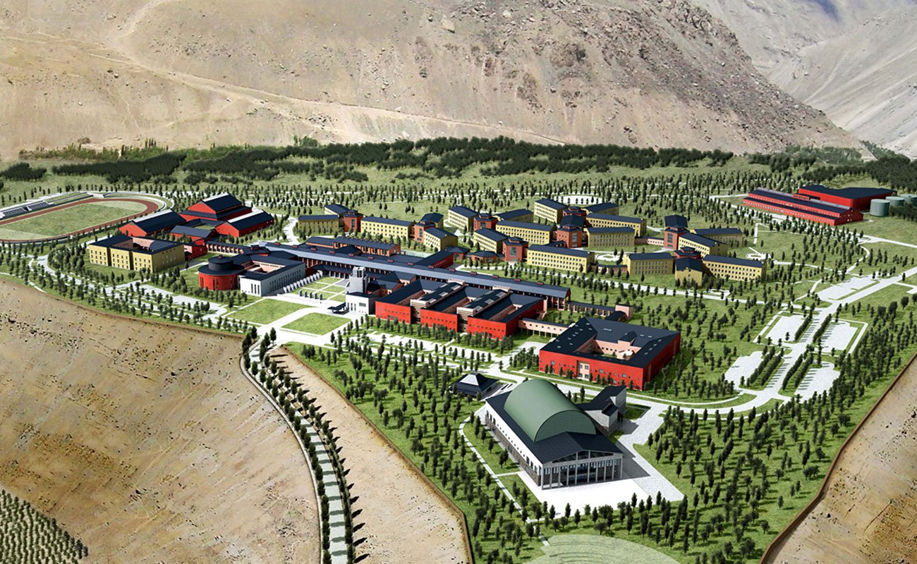Overall masterplan for the University of Central Asia's Campus in Khorog, Tajikistan.