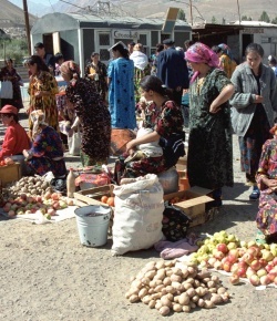 Women at Khorog Market in Tajikistan