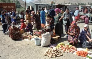 Women at Khorog Market in Tajikistan