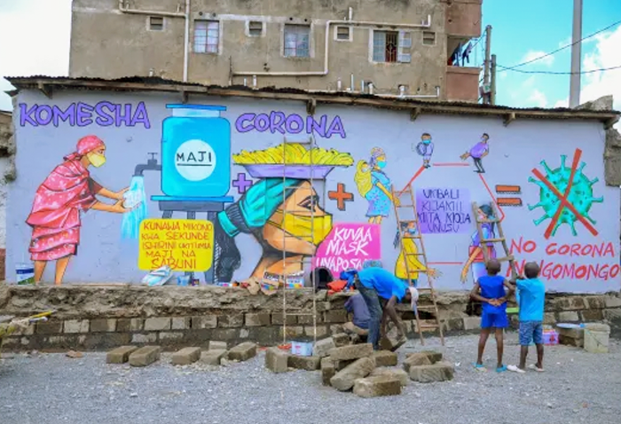 Graffiti in Kenya shows how people can protect themselves from COVID-19