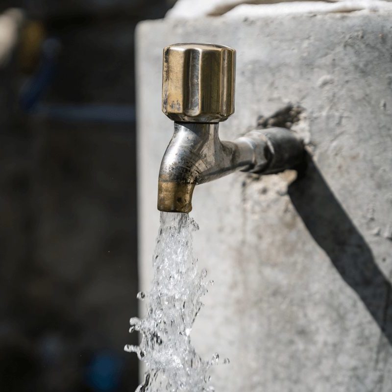 an outdoor water faucet